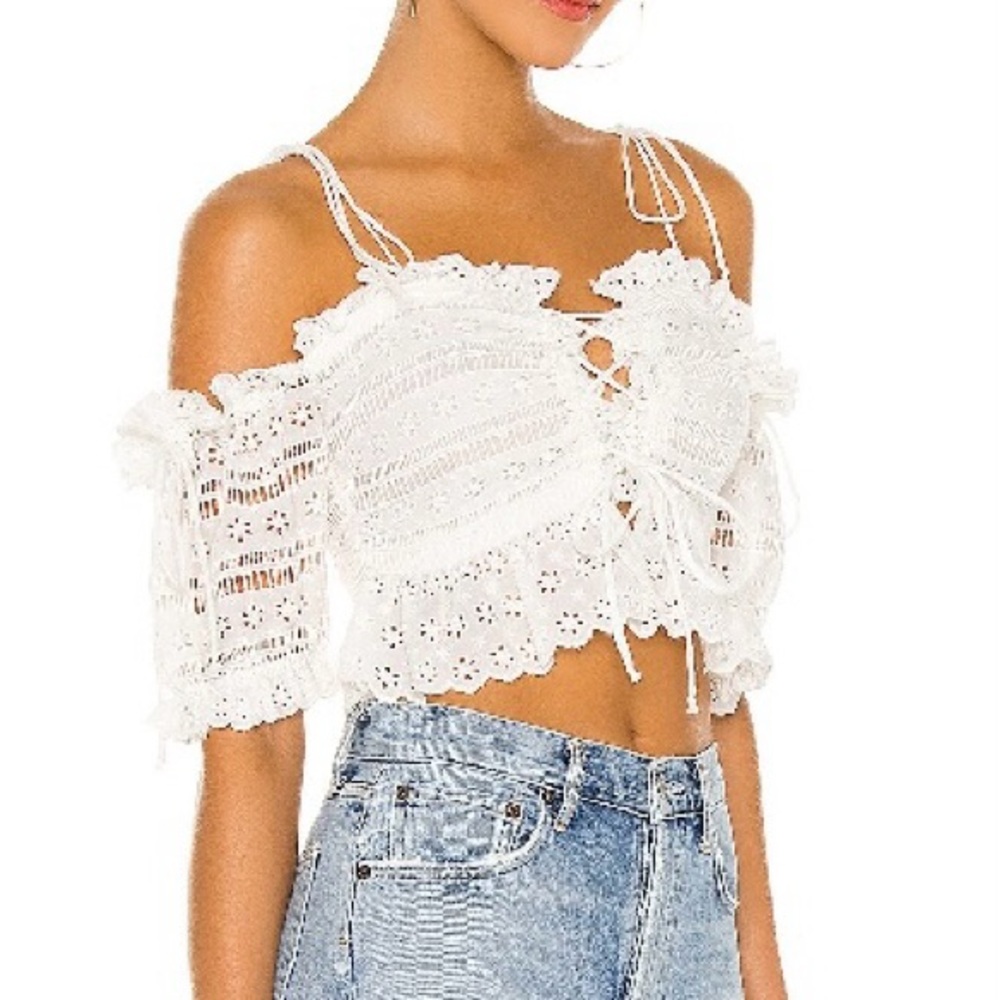 🚨Final Sale🚨!! NWT Pilyq Rocco Water Lilly Lace Up Top - Picture 3 of 7